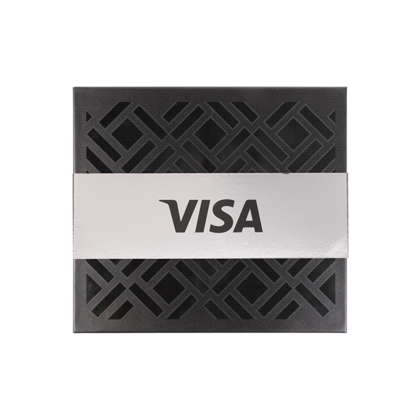 Small Deluxe Custom Molded Chocolate Gift Box with Silver Band... from ASI 44900 NC Custom (CI/Lanco) / Chocolate Inn