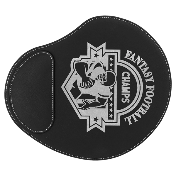 Leatherette mouse pad with wrist rest and laser engraved decoration.... from ASI 99030 Zipline / Zipline®