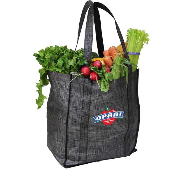 Made of eco-friendly heathered 90G non-woven gives this tote a fresh,... from ASI 79384 Preferred Nation Inc