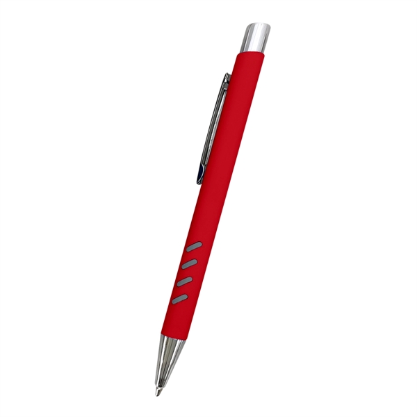 Plunger-action rubberized aluminum Brea pen with a unique grip design.... from ASI 61125 Hit Promotional Products / Hit®
