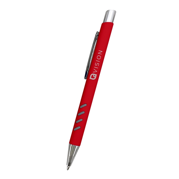 Plunger-action rubberized aluminum Brea pen with a unique grip design.... from ASI 61125 Hit Promotional Products / Hit®