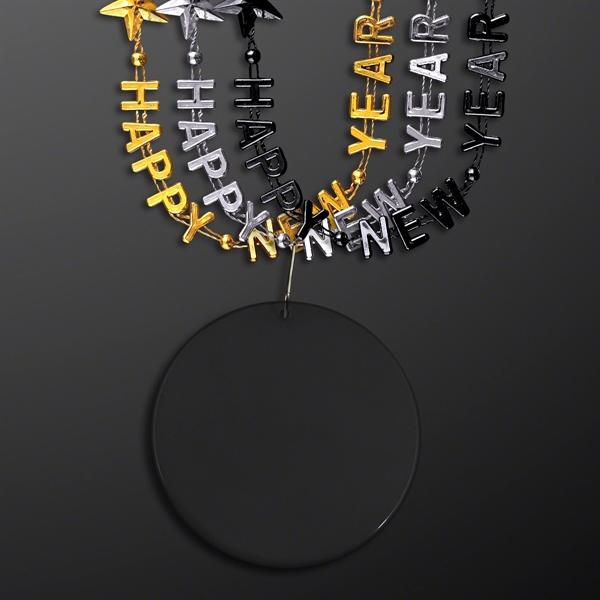 Happy New Year Party Beads with Medallion; Domestic & Overseas Imprint... from ASI 34194 ALightPromos