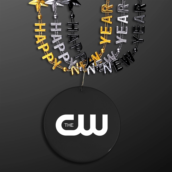 Happy New Year Party Beads with Medallion; Domestic & Overseas Imprint... from ASI 34194 ALightPromos