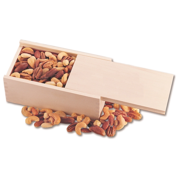 Wooden collector's box filled with deluxe mixed nuts.... from ASI 68680 Maple Ridge Farms Inc
