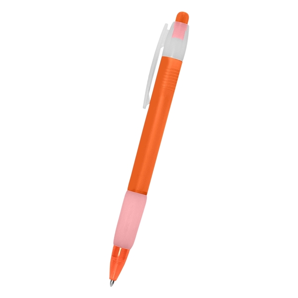 Pen with rubber grip for writing comfort and control with frosted... from ASI 61125 Hit Promotional Products / Hit®
