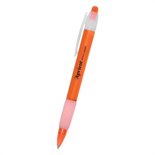 Pen with rubber grip for writing comfort and control with frosted... from ASI 61125 Hit Promotional Products / Hit®