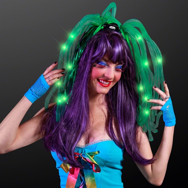 Blank or imprinted. Custom Light Up Hair Noodles Headband... from ASI 34194 ALightPromos / Alight Promotional Products