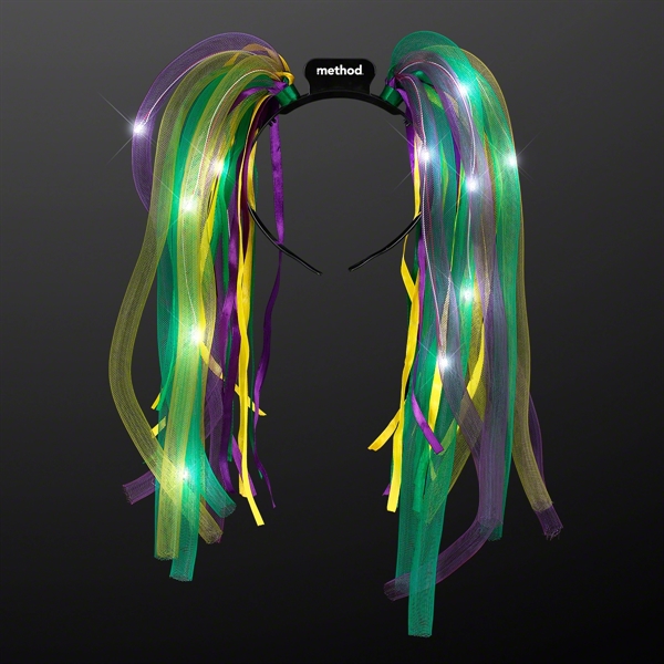 Blank or imprinted. Custom Light Up Hair Noodles Headband... from ASI 34194 ALightPromos / Alight Promotional Products