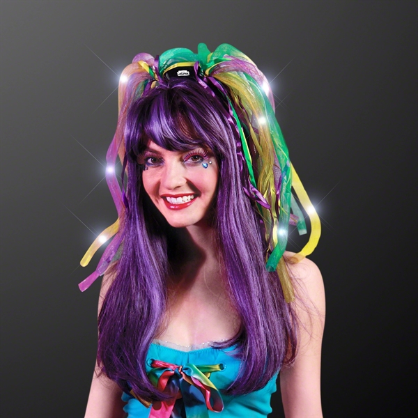 Blank or imprinted. Custom Light Up Hair Noodles Headband... from ASI 34194 ALightPromos / Alight Promotional Products
