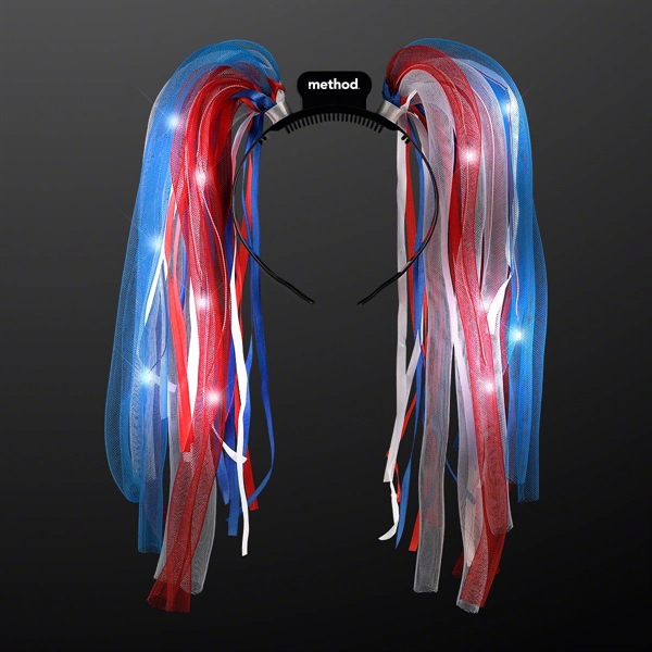 Blank or imprinted. Custom Light Up Hair Noodles Headband... from ASI 34194 ALightPromos / Alight Promotional Products