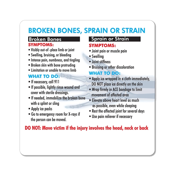 Health and safety information magnet with full color process graphics.... from ASI 92977 UniversalPromo, Inc / UP Line