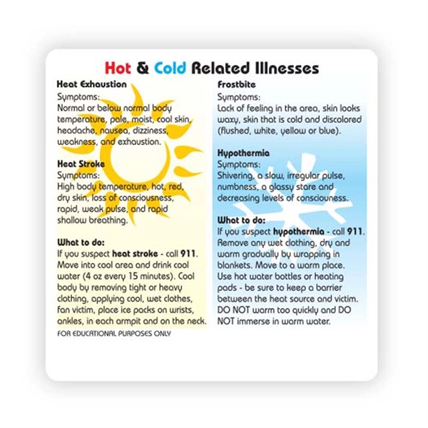 Health and safety information magnet with full color process graphics.... from ASI 92977 UniversalPromo, Inc / UP Line