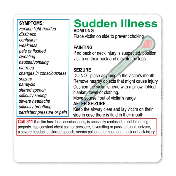 Health and safety information magnet with full color process graphics.... from ASI 92977 UniversalPromo, Inc / UP Line