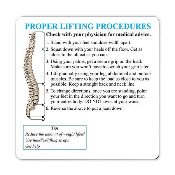 Health and safety information magnet with full color process graphics.... from ASI 92977 UniversalPromo, Inc / UP Line