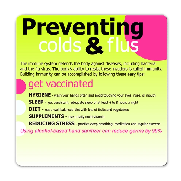 Health and safety information magnet with full color process graphics.... from ASI 92977 UniversalPromo, Inc / UP Line