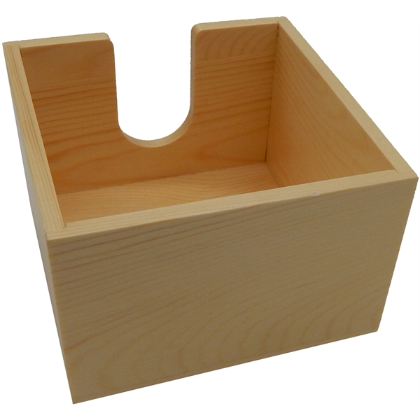 5.54" x 5.54" x 4.36" square shaped blond wood napkin holder.... from ASI 62677 iline PROMO (The Innovative Line) / iline PROMO (The Innovative Line)