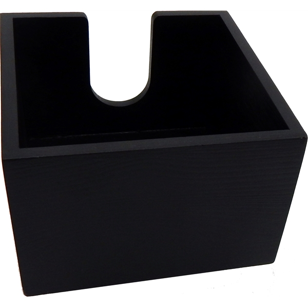 5.54" x 5.54" x 4.36" square shaped black wood napkin holder.... from ASI 62677 iline PROMO (The Innovative Line) / iline PROMO (The Innovative Line)