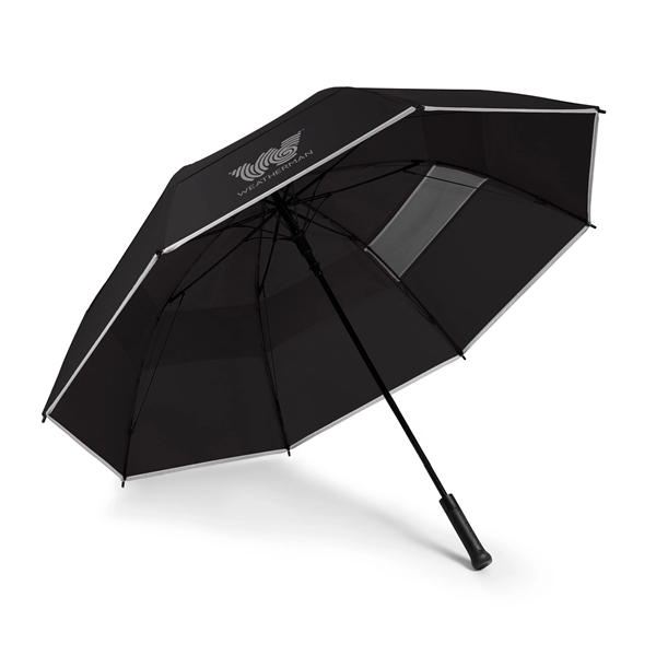 Golf umbrella with 62" arc, industrial-strength fiberglass, reflective accents, large mesh... from ASI 76730 Peerless Umbrella Co Inc / Threads By Peerless