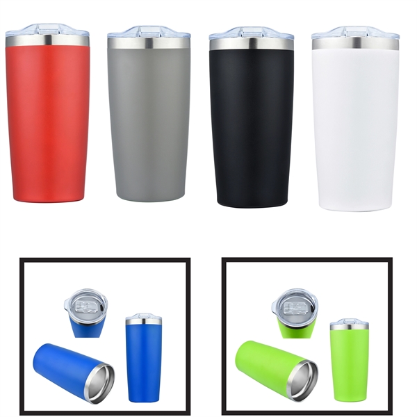 20 OZ. double wall stainless steel tumbler featuring a clear lid.... from ASI 34800 Alstar Creations