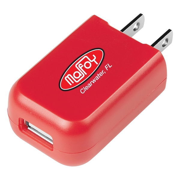 Rectangular UL Listed USB A/C Adapter charges fast and efficiently at... from ASI 61125 Hit Promotional Products / Hit®