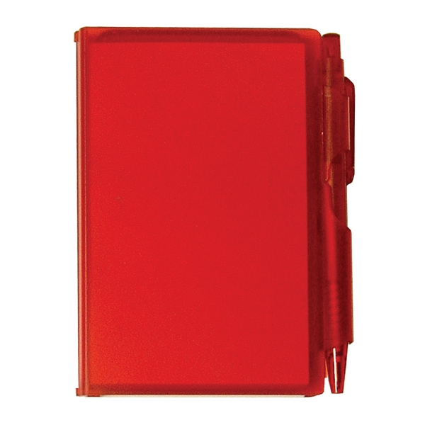 Memo pad with pen lock with white unlined paper. 80 pages.... from ASI 99030 Zipline / MainStream Promotions™