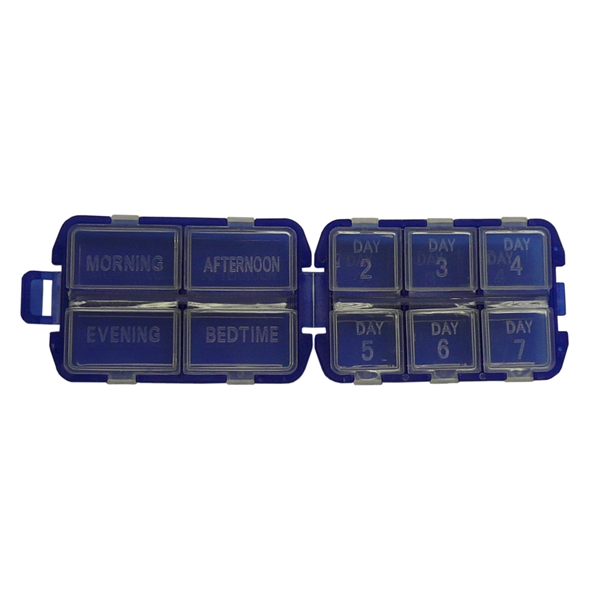 7 day pill planner. Side 1: Morning - Afternoon - Evening... from ASI 99030 Zipline / MainStream Promotions™