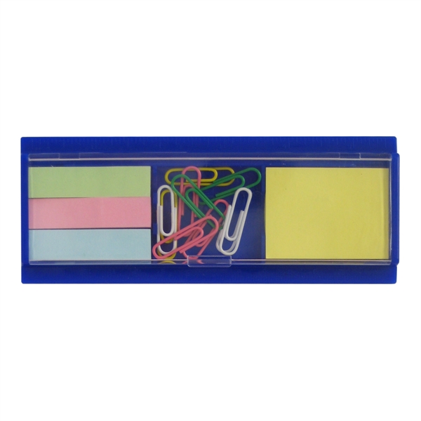 Plastic organizer for paper clips, ruler and sticky notes.... from ASI 99030 Zipline / MainStream Promotions™