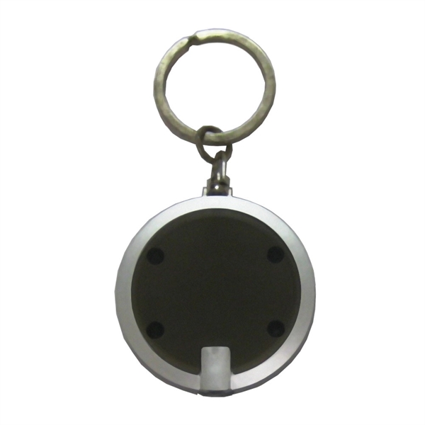 Round white LED key chain. Product material: PS (Body); Steel (Keychain).... from ASI 99030 Zipline / MainStream Promotions™