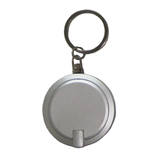 Round white LED key chain. Product material: PS (Body); Steel (Keychain).... from ASI 99030 Zipline / MainStream Promotions™