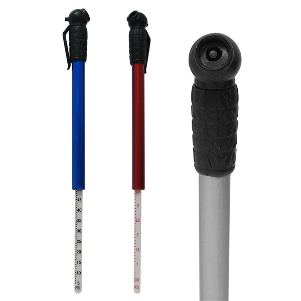Tire gauge. Measures PSI and KG. Rubber grip and clip.... from ASI 99030 Zipline / MainStream Promotions™
