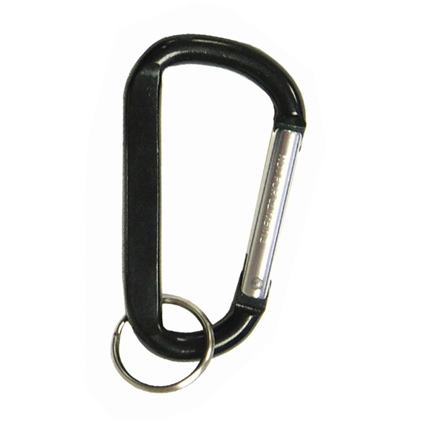 Aluminum carabiner with steel key ring, 8 mm.... from ASI 99030 Zipline / MainStream Promotions™