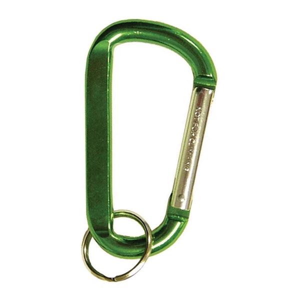 Aluminum carabiner with steel key ring, 8 mm.... from ASI 99030 Zipline / MainStream Promotions™