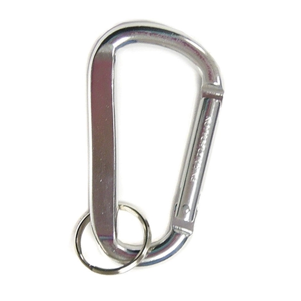 Aluminum carabiner with steel key ring, 8 mm.... from ASI 99030 Zipline / MainStream Promotions™
