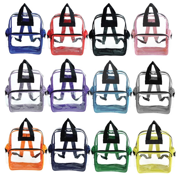 Clear vinyl backpack with two top carying handles, two zippered side... from ASI 34800 Alstar Creations