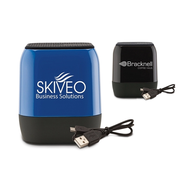 Bluetooth speaker with 30 ft. range; includes micro-USB charger and charges... from ASI 67866 Logomark/Valumark