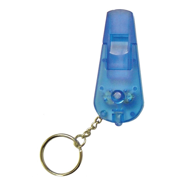 Plastic whistle key chain with red LED light.... from ASI 99030 Zipline / MainStream Promotions™