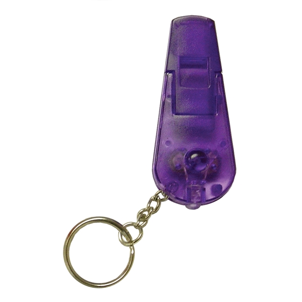 Plastic whistle key chain with red LED light.... from ASI 99030 Zipline / MainStream Promotions™