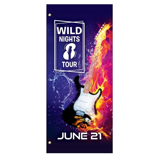 Custom digitally printed polyester avenue banner. 54"H x 24"W... from ASI 80228 Quinn