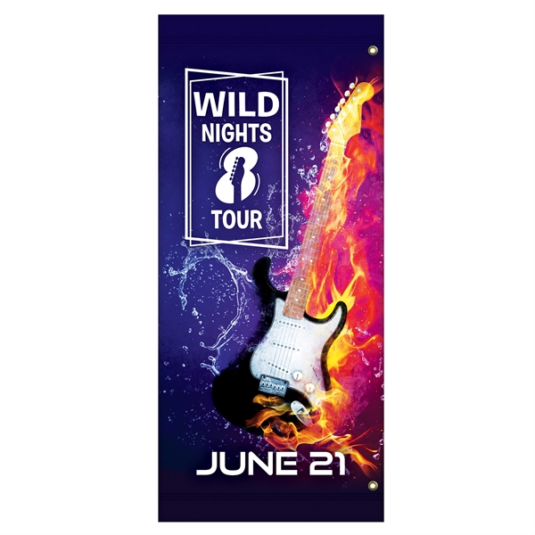 Custom digitally printed polyester avenue banner. 54"H x 24"W... from ASI 80228 Quinn