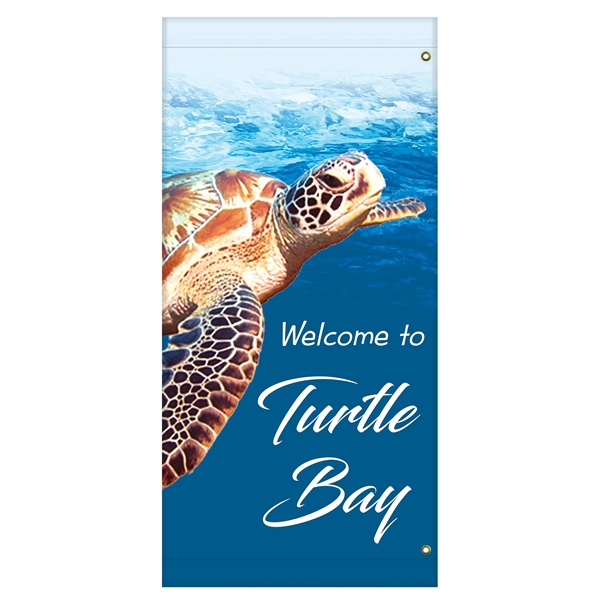 Custom digitally printed polyester avenue banner. 60"H x 29"W... from ASI 80228 Quinn