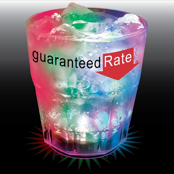 9 oz. Light-Up Plastic Rocks Glass. 3 Lights & 6 lighting... from ASI 61952 Howw Mfg Co Inc / Howw USA