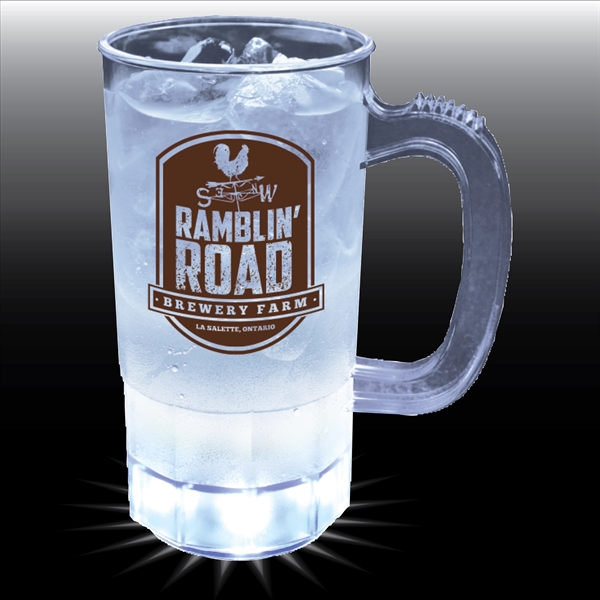 14 oz. Light-Up Plastic Mug w/Handle. 5 White LED  Lights... from ASI 61952 Howw Mfg Co Inc / Howw USA