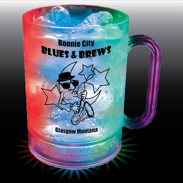 16 oz. Light-Up Clear Plastic Mug w/handle. 3 LED Lights &... from ASI 61952 Howw Mfg Co Inc / Howw USA