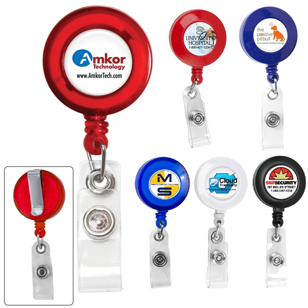 Round 1.25" badge reel with 30" retractable cord.... from ASI 62660 Innovation Line