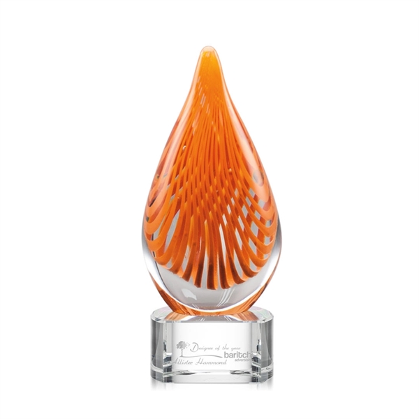 Hand blown art glass award, 7 1/2" high, on a clear... from ASI 84592 St Regis Group / St Regis