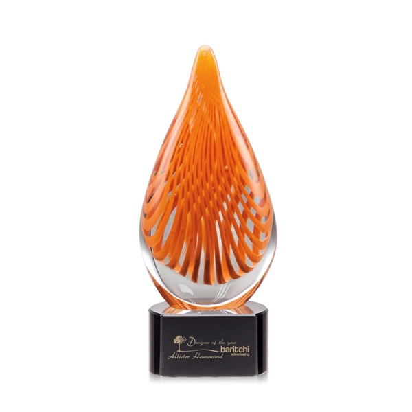 Hand blown art glass award, 7 1/2" high, on a black... from ASI 84592 St Regis Group / St Regis