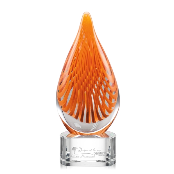Hand blown art glass award, 7 1/2" high, on a clear... from ASI 84592 St Regis Group / St Regis