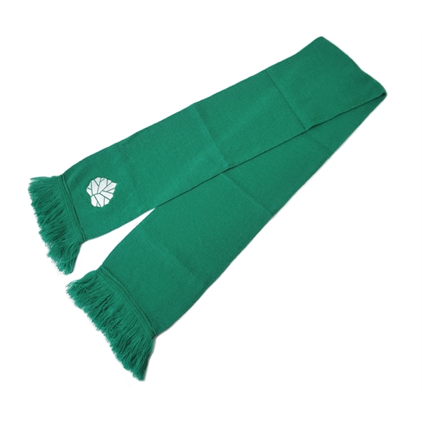 Single-layered knitted acrylic scarf with tassel with embroidery... from ASI 37218 Athena Promo (tm)