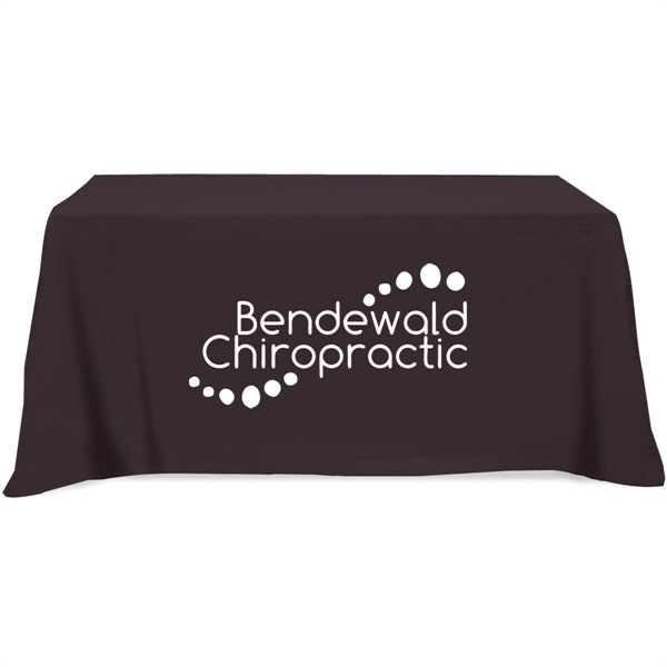 128" x 58" 65/35 polyester-cotton twill flat 3-sided table cover that... from ASI 61966 HPG / Beacon Promotions