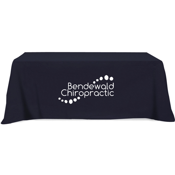 152" x 58" 65/35 polyester-cotton twill flat 3-sided table cover that... from ASI 61966 HPG / Beacon Promotions